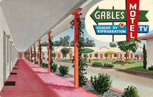 Fresno California The Gables Motel Vintage Postcard AA30835