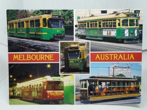 Melbourne Trams Australia Vintage Multiview Postcard