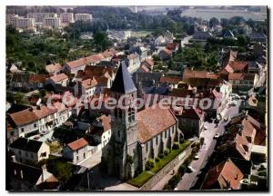 Postcard Modern Mennecy Essonne air view on the church of St Pierre XII distr...