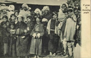 india, DARJEELING, Group of Native People (1910s) Postcard