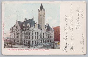 Milwaukee Wisconsin~Government Building & Post Office~Vintage Postcard 