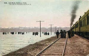 Postcard Salt Beds on the Western Pacific Railroad Line Saldura Utah 5340
