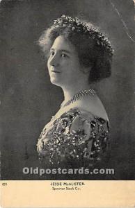 Jessie McAlister, Spooner Stock Co Theater Actor / Actress Unused 