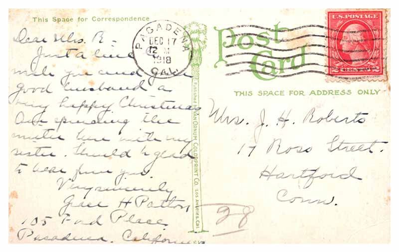 Postcard BRIDGE SCENE Pasadena California CA AP7128