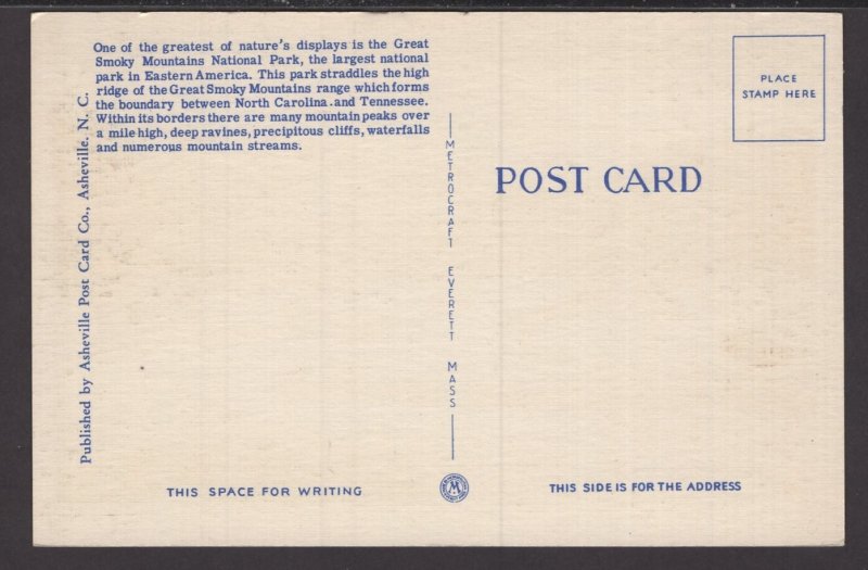 TN Parking Space Atop Newfound Gap Highway Great, Smoky Mts Nat Park ~ Linen