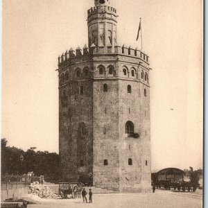 c1900s Sevilla, Spain Torre del Oro Golden Tower Medieval Defense Moorish A344