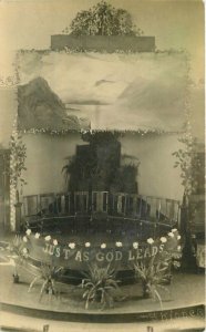 C-1910 Interior Stage H=Just as God Leads Skinner RPPC Photo Postcard 20-5032