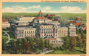 Vintage Postcard 1950 View of Library of Congress and Annex Washington D. C.