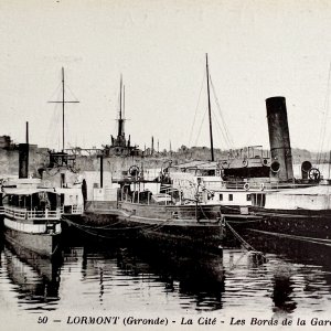 Bordeaux France Fishing Ships At Port Lormont 1910s WW1 Era Postcard PCBG12A