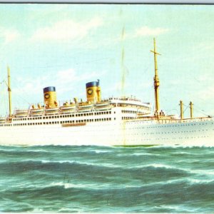 1950s M/S Italia Home Lines Passenger Cruise Ship Postcard Ocean Liner Steam A39