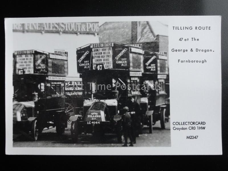 Omnibus TILLING ROUTE 47 GEORGE & DRAGON FARNBOROUGH Pamlin Print Postcard M2347