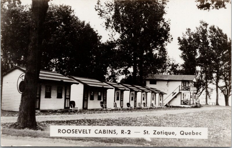 Roosevelt Cabins Saint-Zotique Quebec QC Unused RPPC Postcard F57