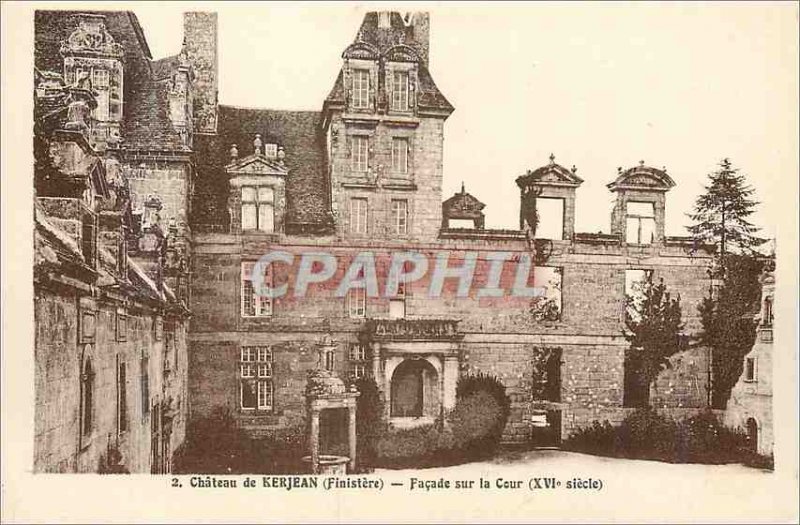 Postcard Old Castle Kerjean (Finistere) Facade of the Court (XVIth Century)