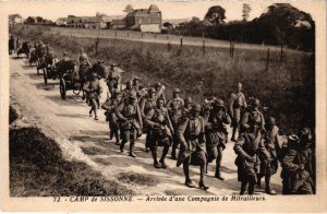 CPA Militaire Camp de SISSONNE - Arrivée d'une Compagnie (92174)