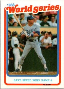 1989 Score Baseball Card '88 World Series Steve Sax sk20891