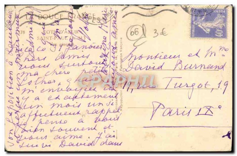 Old Postcard Saint Paul Vue Generale