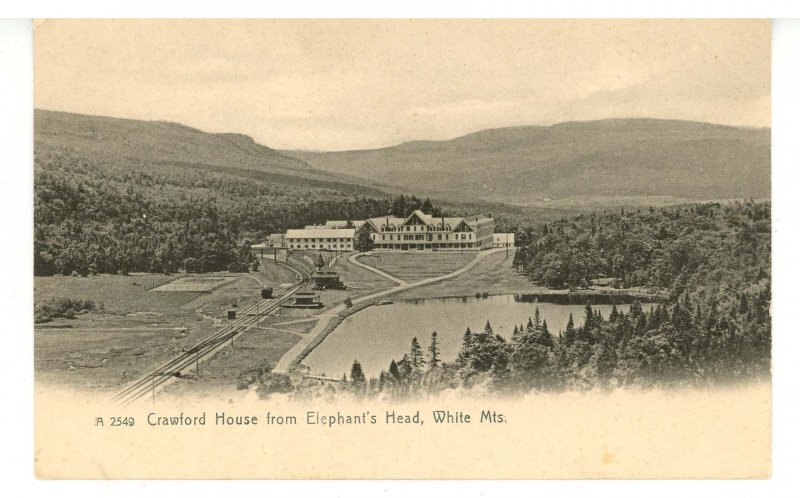 NH - Crawford Notch. Crawford House & Saco Lake from Elephant's Head