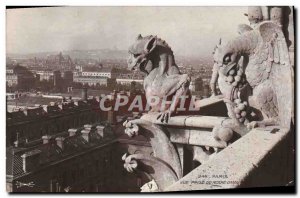 Old Postcard Gargoyle Paris Notre Dame