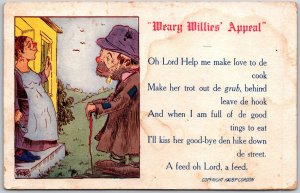 1908 Old Man And The Lady Weary Willis Appeal Poem Comic Card Posted Postcard