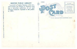 Postcard LIBRARY SCENE Boston Massachusetts MA AR7579