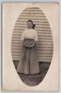 Toledo OH RPPC Lovely Edwardian Woman Lillian Yaeck 1907 Yo Custar Postcard S24