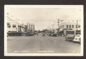 RPPC KILGORE TEXAS DOWNTOWN MAIN STREET SCENE OLD CARS REAL PHOTO POSTCARD