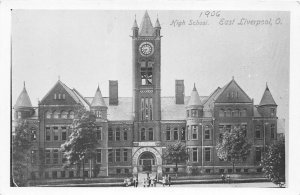 J6/ East Liverpool Ohio RPPC Postcard c1950s High School Building  155