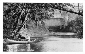 J51/ Hillsboro New Hampshire RPPC Covered Bridge Postcard c1950s 155