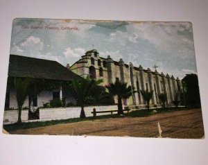 VINTAGE  POSTCARD UNUSED SAN GABRIEL MISSION, CAL .PENNY PC