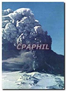 Postcard Modern Hekla on fire March 29th 1947 the eruption column hight 10000m