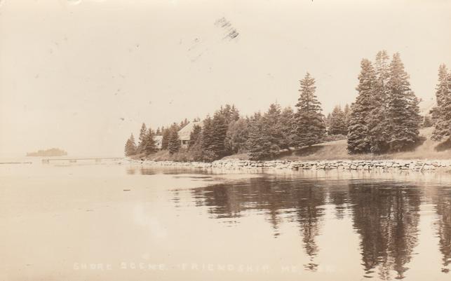 RPPC Shore Scene near Friendship, Maine - pm 1940