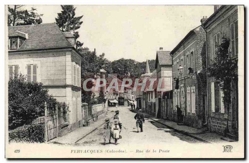 Old Postcard Fervaques Rue de la Poste