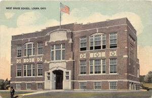 D3/ Logan Ohio Postcard Hocking County 1912 West Grade School Building