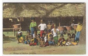 Native Children Ceylon Sri Lanka 1910s postcard