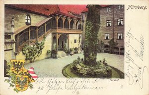 NURNBERG GERMANY~BURGHOF-GERMAN HERALDRY~1902 POSTCARD TO OSKAR SCHLEGELS