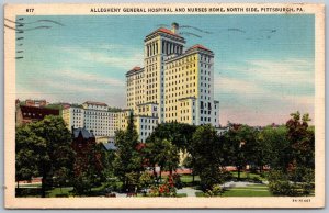 Pittsburgh Pennsylvania 1937 Postcard Allegheny General Hospital And Nurses Home