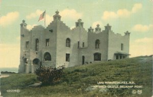 Lake Winnipesaukee NH Kimballs' Castle 1912 Postcard, Straight Lines Cancel