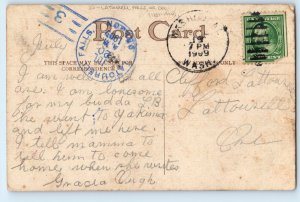 1909 Boy And Friend Dog You Scalawag Latourell Falls OR DPO (1887-1960) Postcard