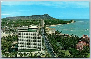 Waikiki Honolulu Hawaii 1970s Postcard Top Of Waikiki Diamond Head