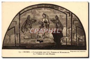 Postcard Ancient Rome Catacombs The Peter and Marcellinus The Virgin and the ...