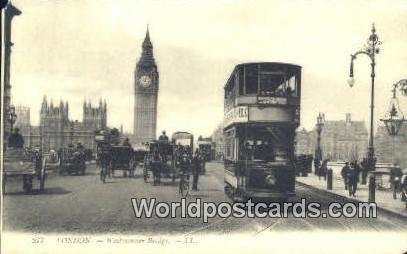 Westminster Bridge London UK, England, Great Britain Unused 