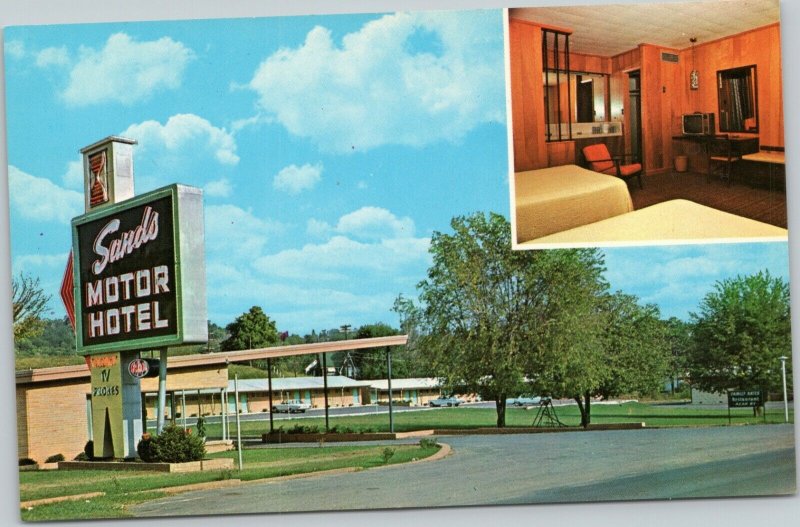 postcard Pulaski, Tennessee - motel - Sands Motor Hotel