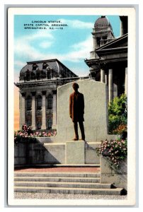 Lincoln Statue Capitol Grounds Springfield Illinois IL UNP  WB Postcard S14