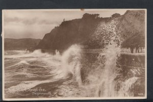 Devon Postcard - A Rough Sea, Teignmouth     T2729