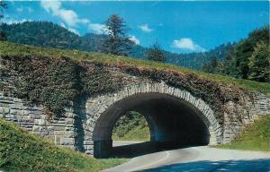 Great Smoky Mountains TennesseeStone BridgeThe Loop Underpass1956 Postcard