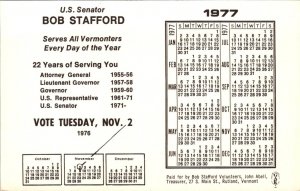 Vermont, Rutland - Senator Bob Stafford & Calendar - [VT-146]