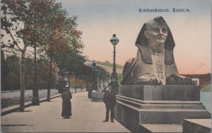 Postcard Sphinx Embankment London England UK