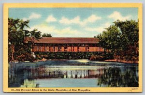 Old Covered Bridge - White Mountains - New Hampshire - Postcard