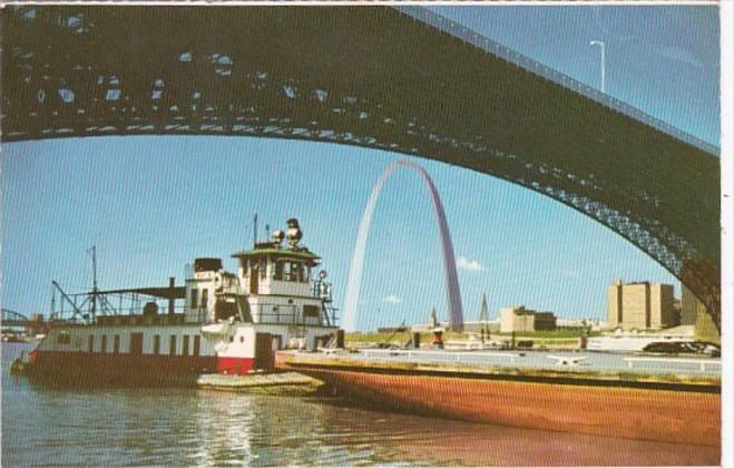 Missouri St Louis Tugboats and Barges Along The Riverfront