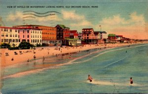 Maine Old Orchard Beach View Of Hotel On Waterfront Looking North 1942